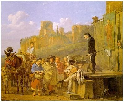 A troupe of <i>Comici dell'Arte</i> (detail.), K. Dujardins, 1657